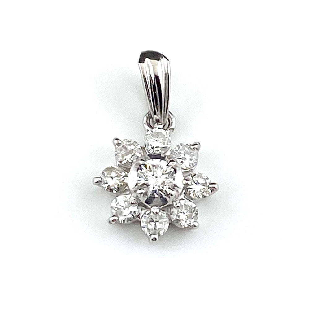 ダイヤモンド デザインペンダントトップ プラチナ ペンダントトップ Pt900 ダイヤモンド レディース 【中古】nbjwl