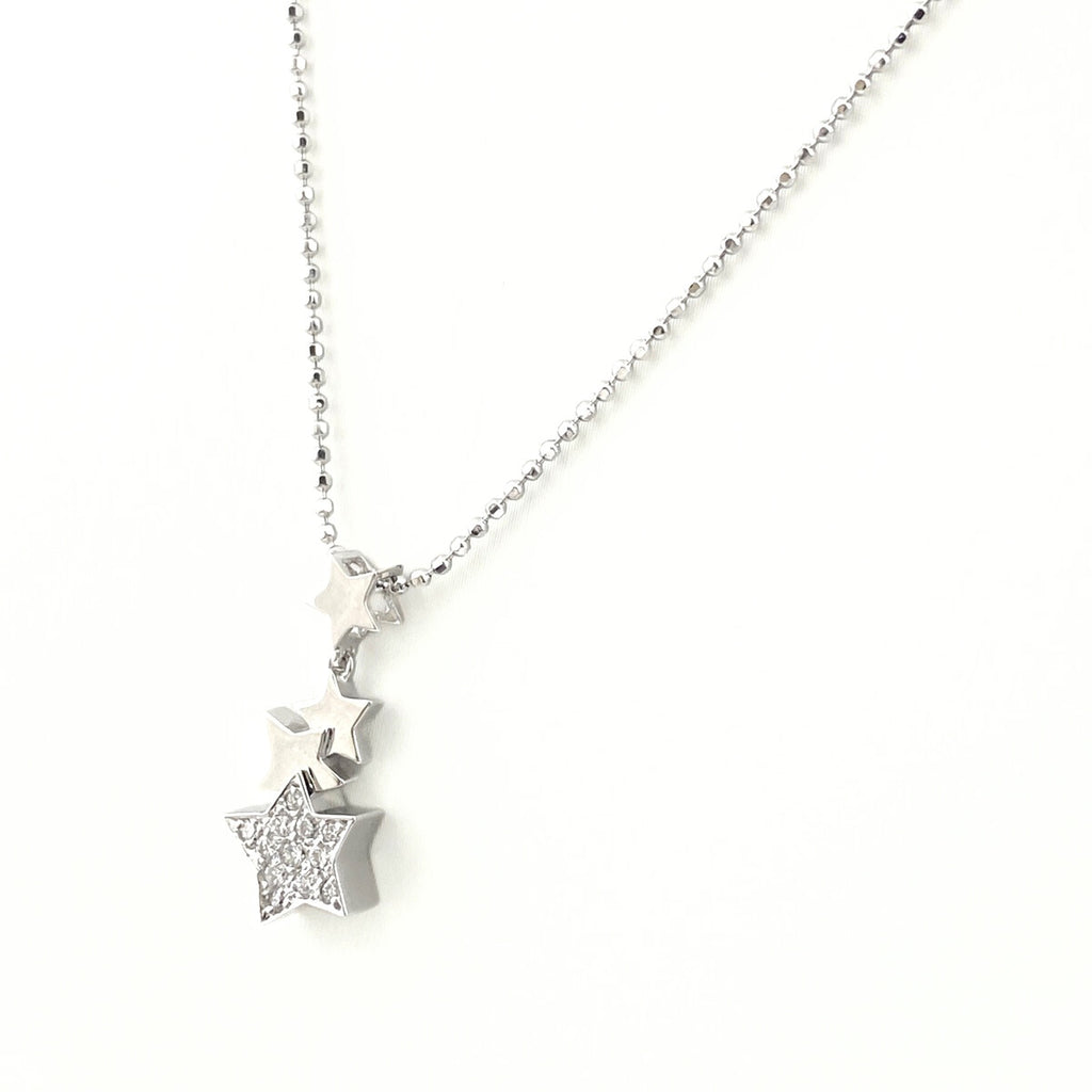 スターモチーフ ネックレス メレダイヤ ペンダント ネックレス K18 750 ダイヤモンド レディース 【中古】nbjwl