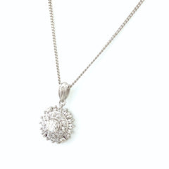 ダイヤモンド デザインネックレス プラチナ ペンダント メレダイヤ ネックレス Pt900 Pt850 ダイヤモンド レディース 【中古】nbjwl