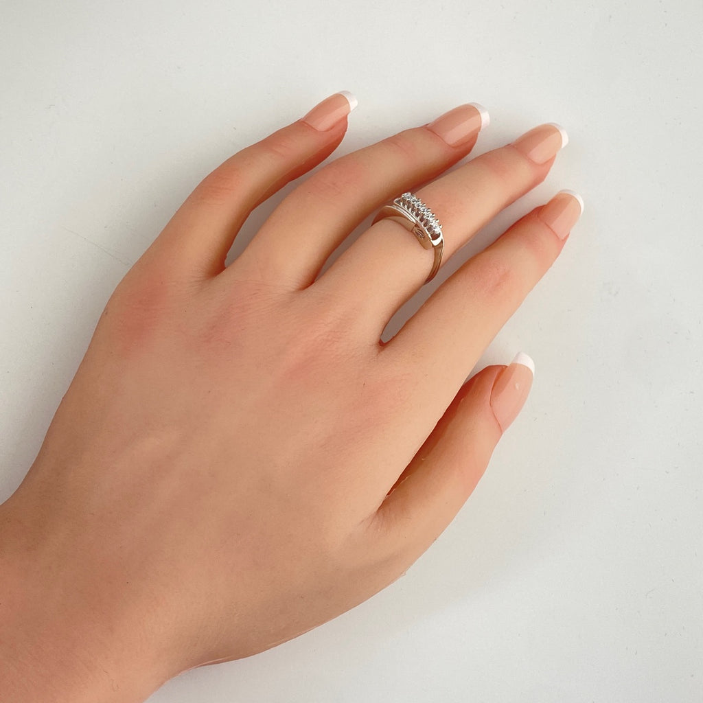 メレダイヤ デザインリング プラチナ 指輪 リング 12.5号 Pt900 ダイヤモンド レディース 【中古】nbjwl