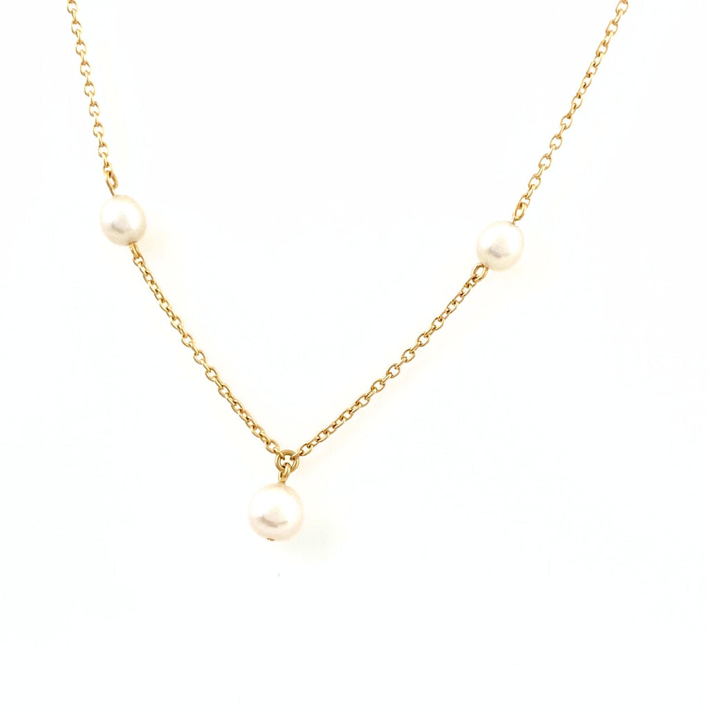タサキ パール デザインネックレス YG イエローゴールド 真珠 ネックレス K18 レディース 【中古】brjwl