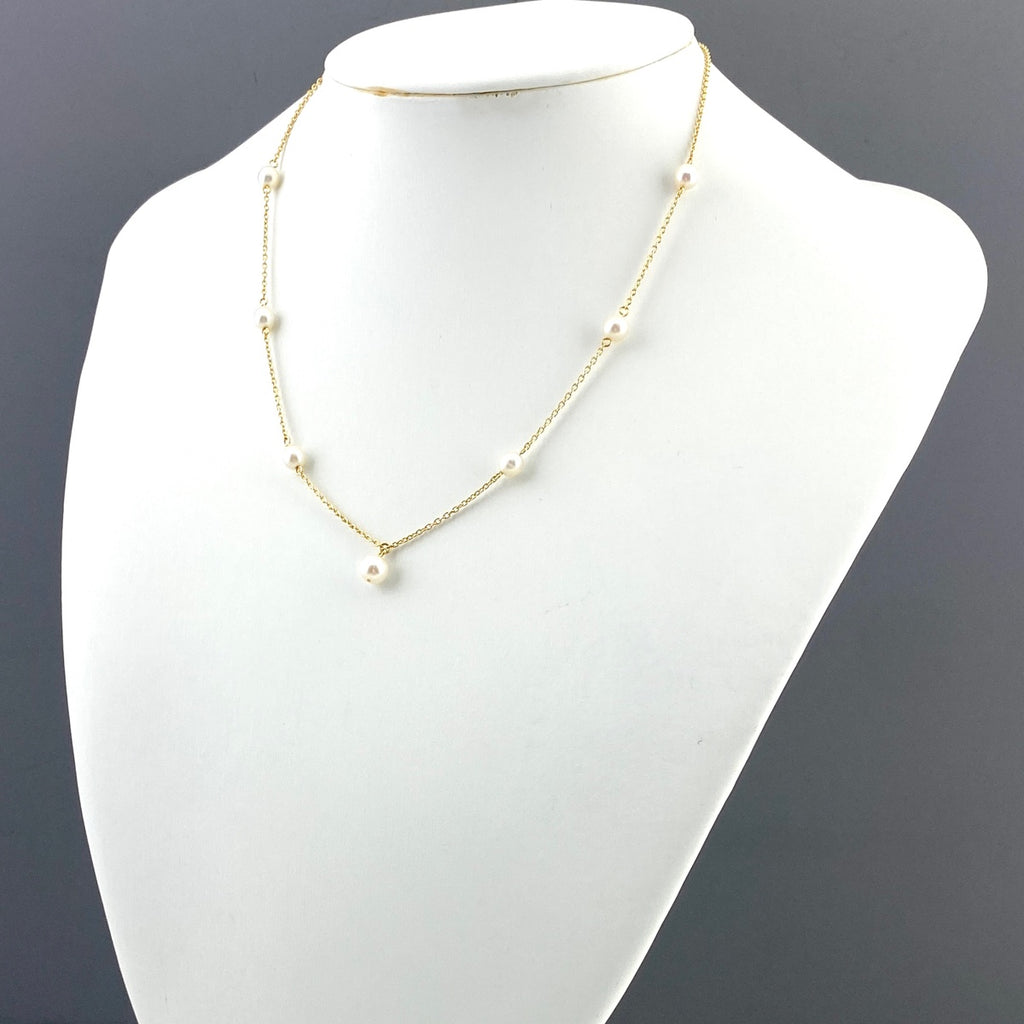 タサキ パール デザインネックレス YG イエローゴールド 真珠 ネックレス K18 レディース 【中古】brjwl
