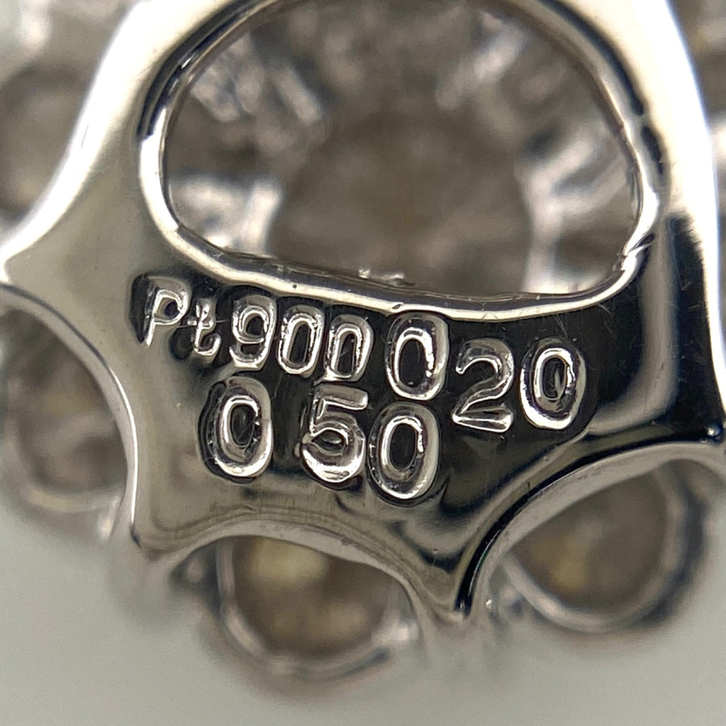 フラワーモチーフ デザインネックレス プラチナ ペンダント メレダイヤ 花 ネックレス Pt900 Pt850 ダイヤモンド レディース 【中古】nbjwl