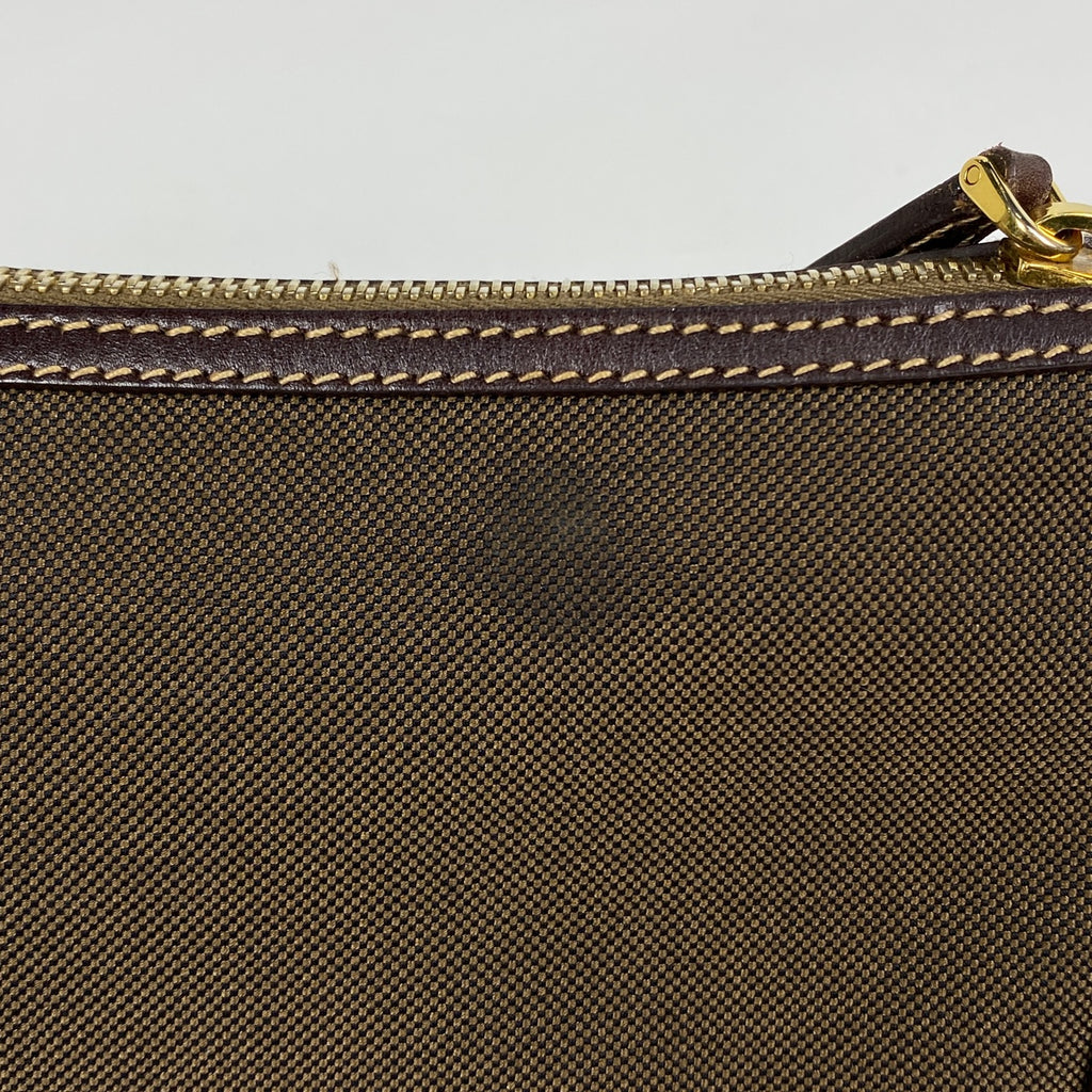プラダ ロゴ ハンドバッグ ポーチ ジャガード ハンドバッグ キャンバス ブラウン レディース 【中古】brbag