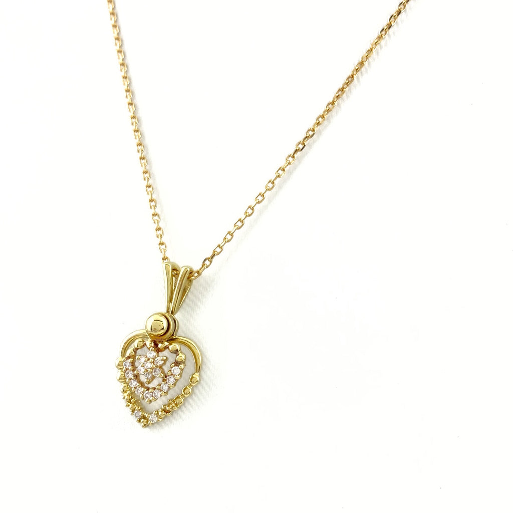 メレダイヤ デザインネックレス YG イエローゴールド ペンダント ネックレス K18 ダイヤモンド レディース 【中古】nbjwl