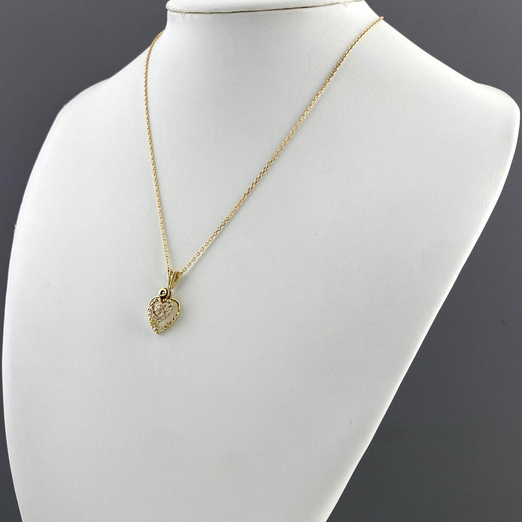 メレダイヤ デザインネックレス YG イエローゴールド ペンダント ネックレス K18 ダイヤモンド レディース 【中古】nbjwl