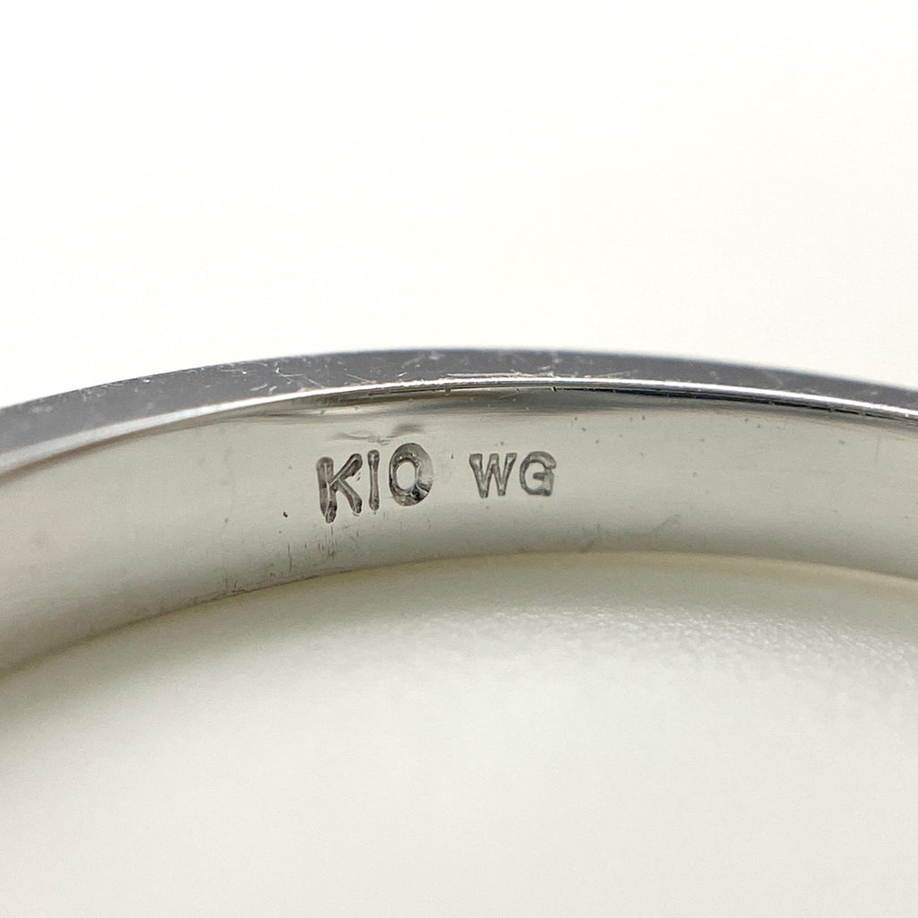 メレダイヤ デザインリング WG ホワイトゴールド 指輪 リング 3号 K10 ダイヤモンド レディース 【中古】nbjwl