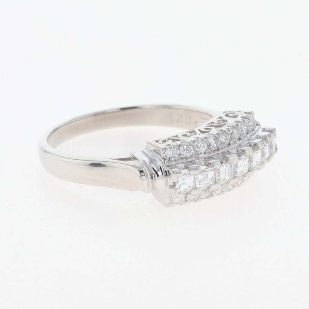 PT900 ダイヤモンド リング プラチナ 12号 0.31CT/0.21CT レディース 中古 nbjwl