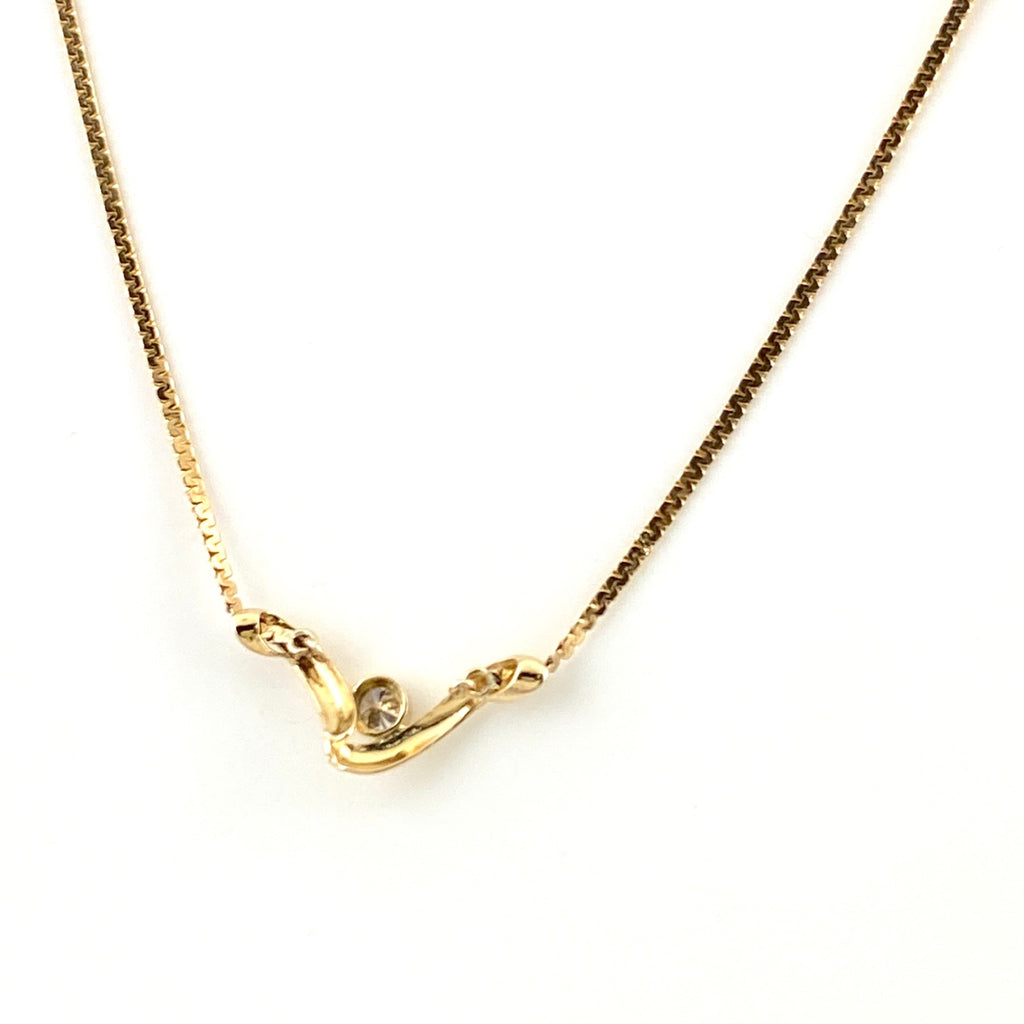 メレダイヤ デザインネックレス YG イエローゴールド ペンダント ネックレス K18 ダイヤモンド レディース 【中古】nbjwl