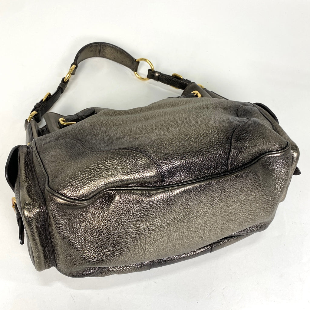 プラダ ロゴ ショルダーバッグ ワンショルダー ハンドバッグ メタリック ショルダーバッグ レザー ゴールド BR3778 レディース 【中古】brbag