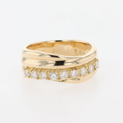 メレダイヤ デザインリング YG イエローゴールド 指輪 リング 11号 K18 ダイヤモンド レディース 【中古】nbjwl