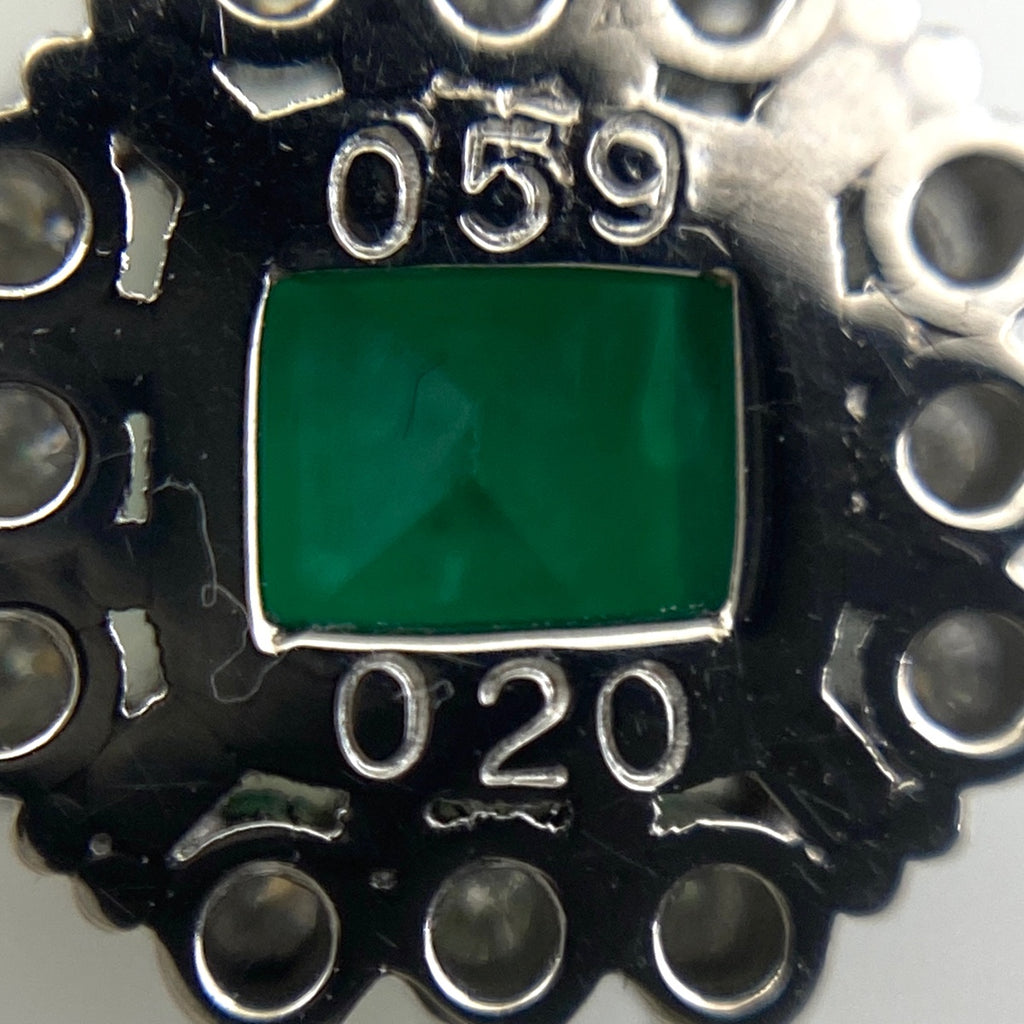 エメラルド デザインペンダントトップ プラチナ メレダイヤ ペンダントトップ Pt900 エメラルド ダイヤモンド レディース 【中古】nbjwl