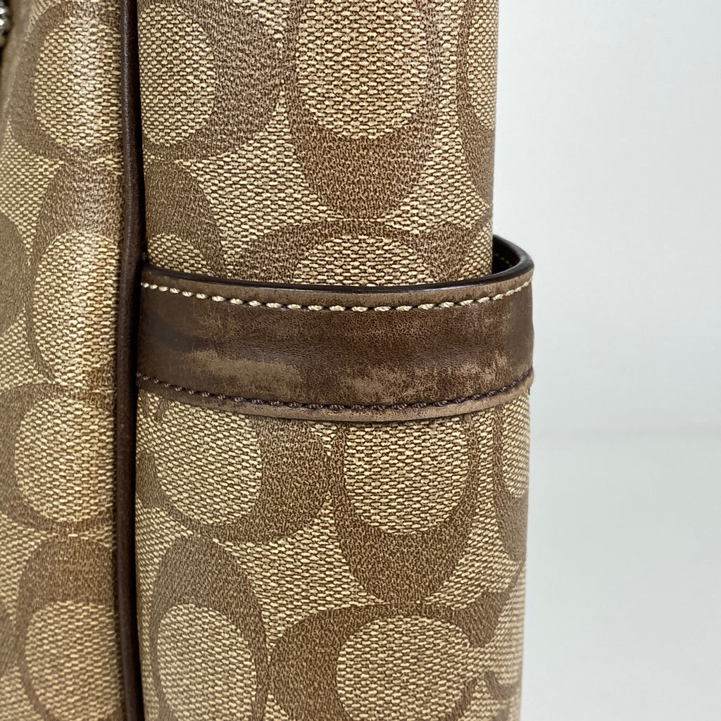 COACH ヘリテージ 2way トートバッグ シグネチャー レザー ブラウン バイセル公式】コーチ シグネチャー トートバッグ ヘリテージ
