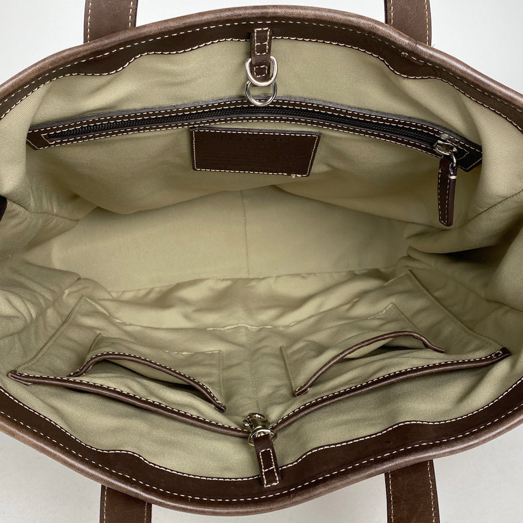 【良品】COACH シグネチャー トートバッグ 船形 キャンバス ブラウン バイセル公式】コーチ シグネチャー トートバッグ ヘリテージ