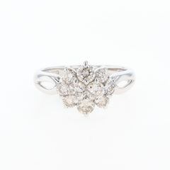 メレダイヤ デザインリング プラチナ 指輪 リング 12号 Pt900 ダイヤモンド レディース 【中古】nbjwl