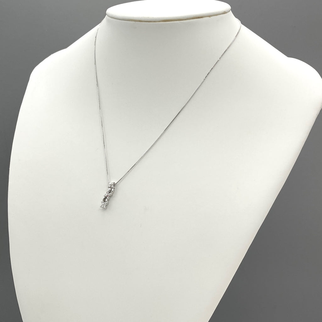 メレダイヤ デザインネックレス WG ホワイトゴールド ペンダント ネックレス K18 WG ダイヤモンド レディース 【中古】nbjwl