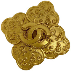 シャネル ココマーク ブローチ ひし形 スクエア ブローチ GP ゴールド レディース 【中古】 bracc