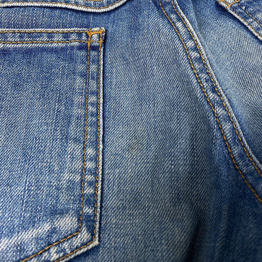 【在庫一掃】 クロエ ロゴボタン デニムパンツ ストレート ダメージ ボトムス デニムパンツ コットン ポリエチレン ブルー レディース 【中古】 brapp