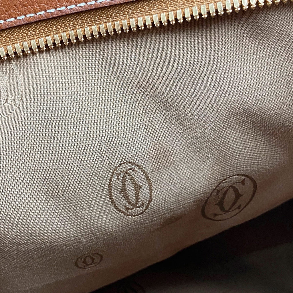 カルティエ マルチェロ トートバック ハンドバッグ トートバッグ レザー キャメル レディース 【中古】brbag