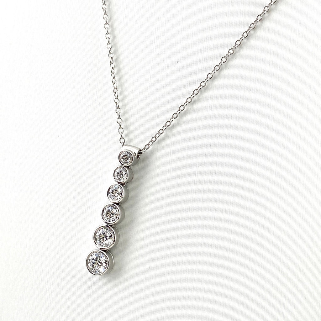 【最終値引き】 ティファニー ジャズドロップ ネックレス プラチナ メレダイヤ ペンダント ネックレス Pt950 ダイヤモンド レディース 【中古】brjwl