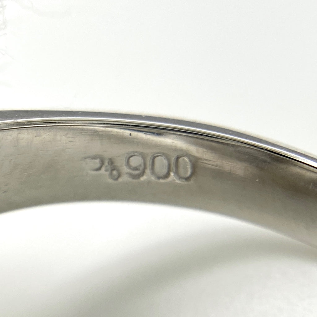 パール デザインリング プラチナ 指輪 真珠 メレダイヤ リング 13.5号 Pt900 パール ダイヤモンド レディース 【中古】nbjwl
