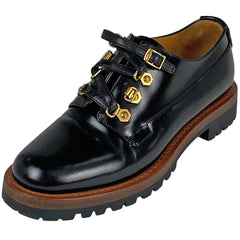 クリスチャンディオール ロゴ ローファー CD ドレスシューズ 靴 ローファー レザー ブラック レディース 【中古】brapp