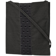 エルメス エールライン ポシェット Hロゴ 斜め掛け ショルダーバッグ ナイロンキャンバス グレー ブラック レディース 【中古】brbag