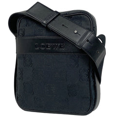 ロエベ アナグラム ショルダーバッグ ロゴ キャンバス ブラック レディース 【中古】 brbag