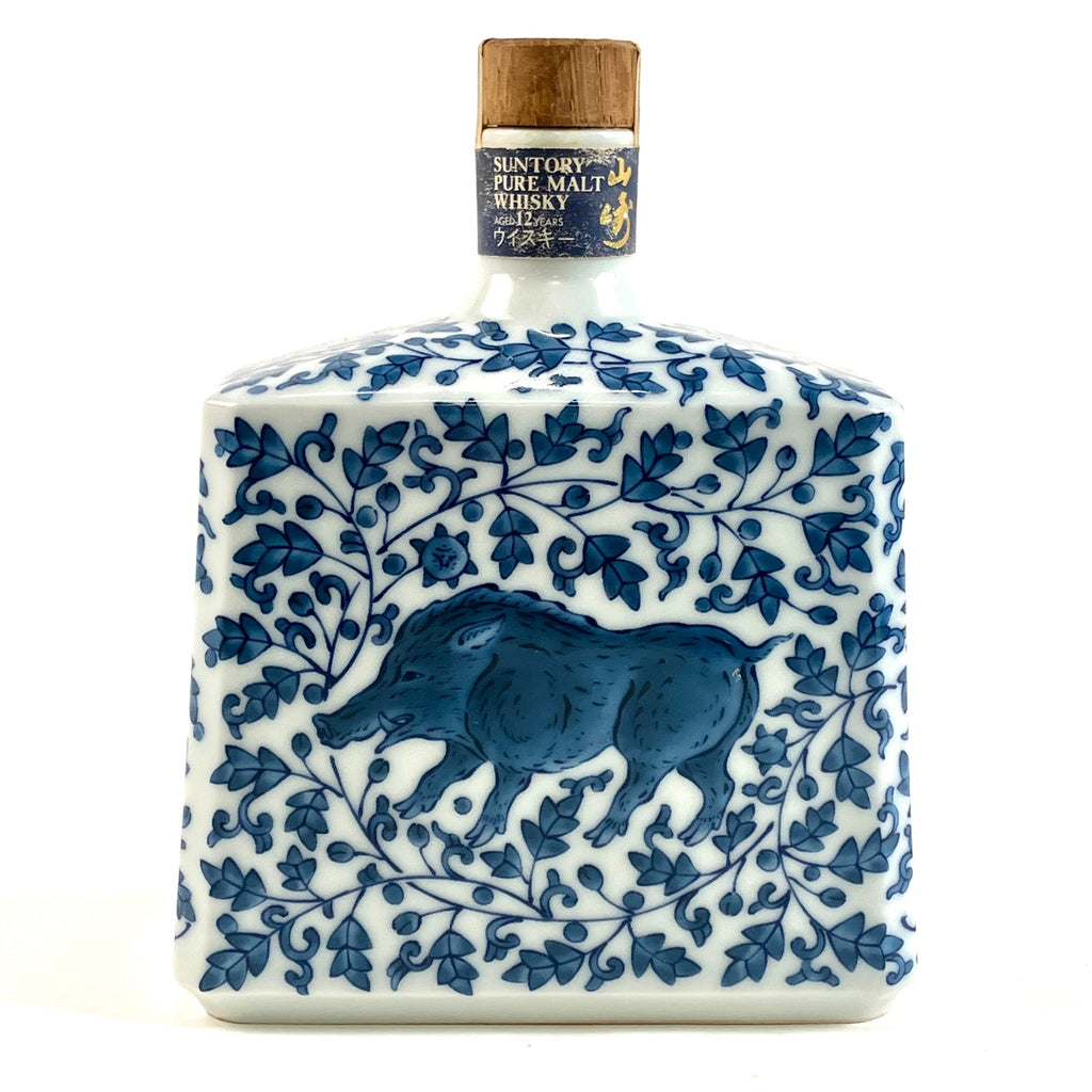 【東京都内限定お届け】 サントリー SUNTORY 山崎 12年 染付牡丹唐草亥絵 陶器 600ml 国産ウイスキー 【古酒】 liqbb