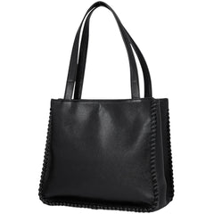 イヴ・サンローラン サイドステッチ トートバッグ ハンドバッグ 肩掛け トートバッグ レザー ブラック レディース 【中古】
