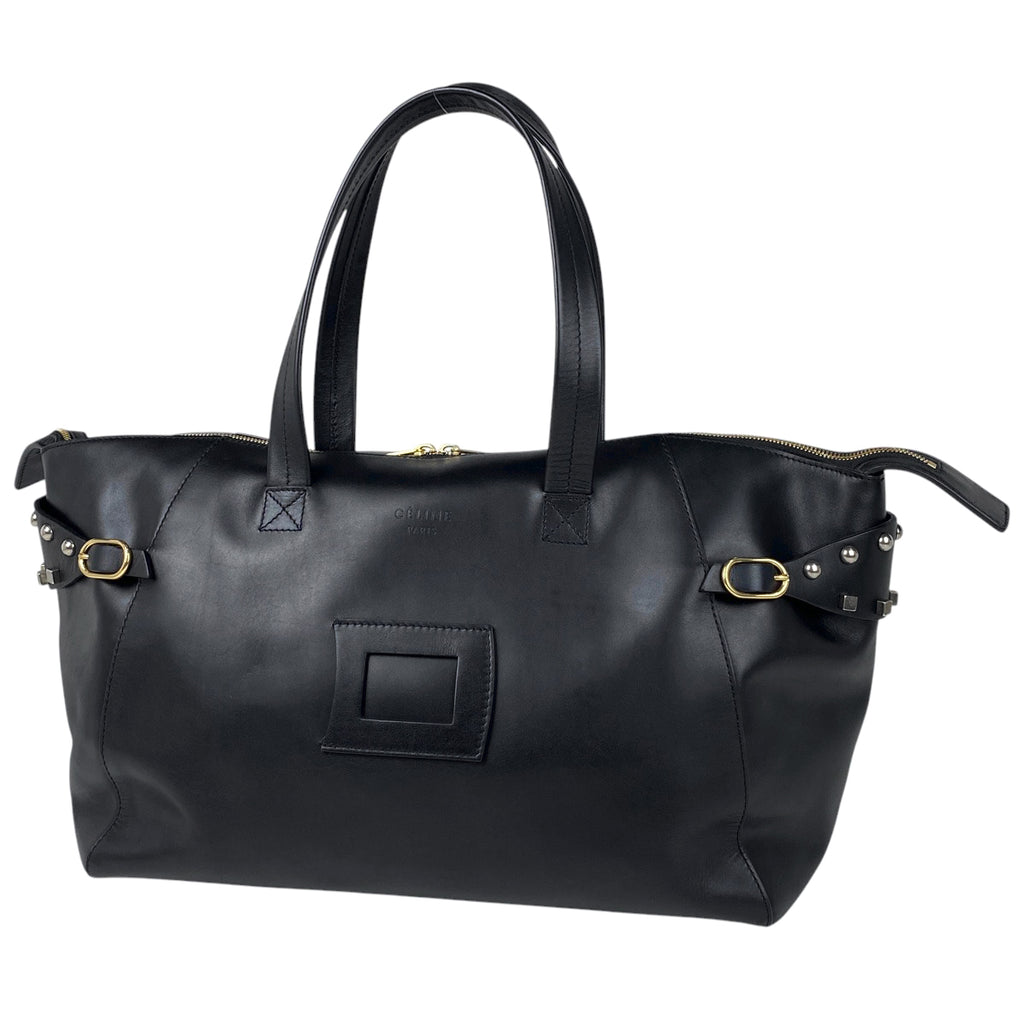 セリーヌ ロゴ ハンドバッグ スタッズ ショルダーバッグ ハンドバッグ レザー ブラック レディース 【中古】brbag