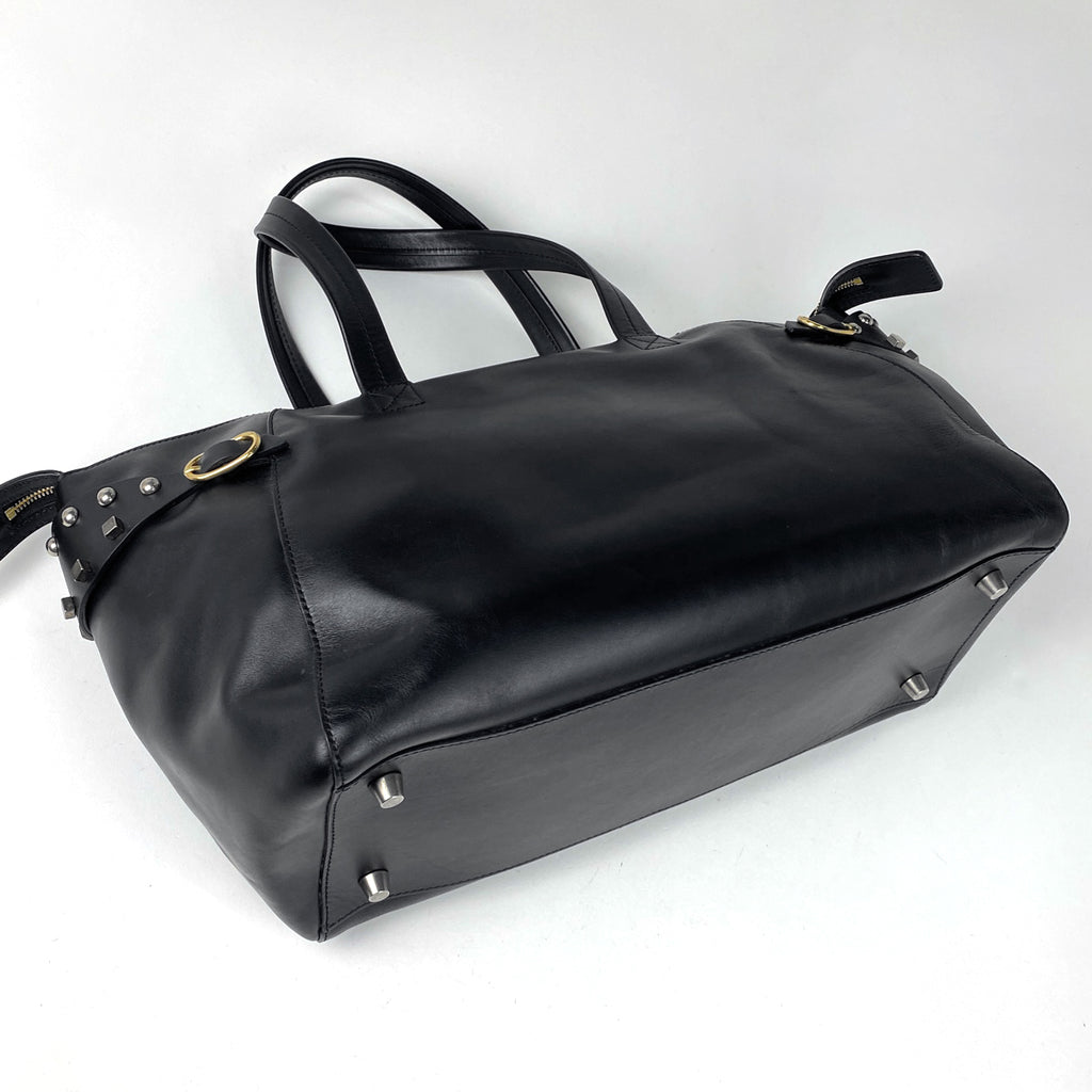 セリーヌ ロゴ ハンドバッグ スタッズ ショルダーバッグ ハンドバッグ レザー ブラック レディース 【中古】brbag