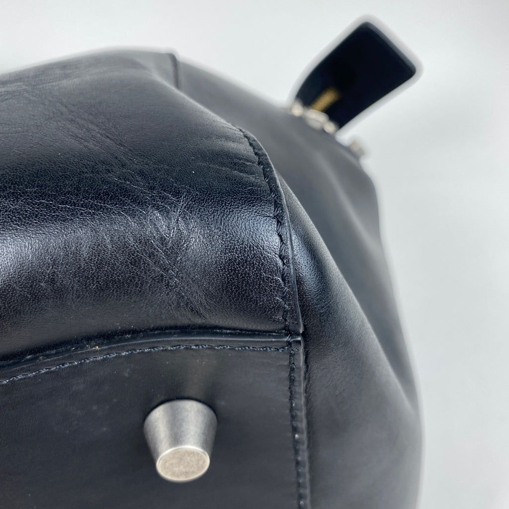 セリーヌ ロゴ ハンドバッグ スタッズ ショルダーバッグ ハンドバッグ レザー ブラック レディース 【中古】brbag