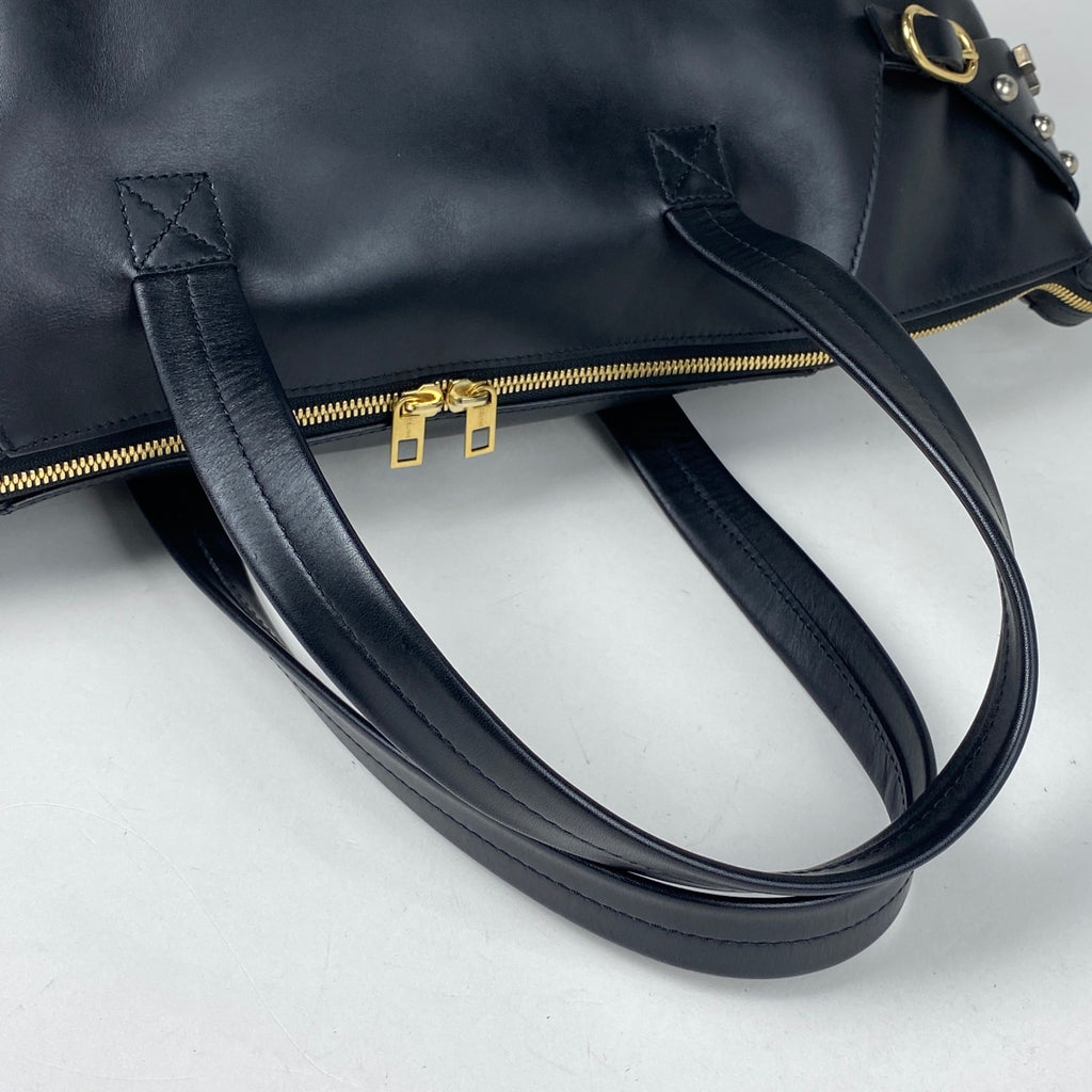 セリーヌ ロゴ ハンドバッグ スタッズ ショルダーバッグ ハンドバッグ レザー ブラック レディース 【中古】brbag