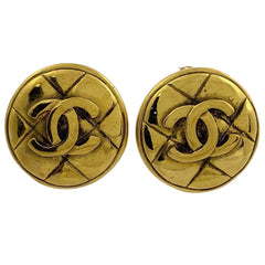 シャネル ココマーク ラウンド イヤリング マトラッセ イヤリング GP ゴールド レディース 【中古】bracc