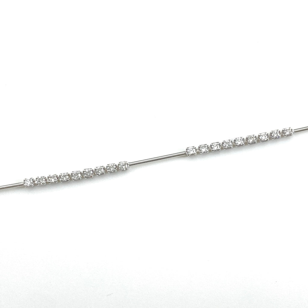 メレダイヤ デザインブレスレット WG ホワイトゴールド 腕輪 ブレスレット K18 WG ダイヤモンド レディース 【中古】nbjwl
