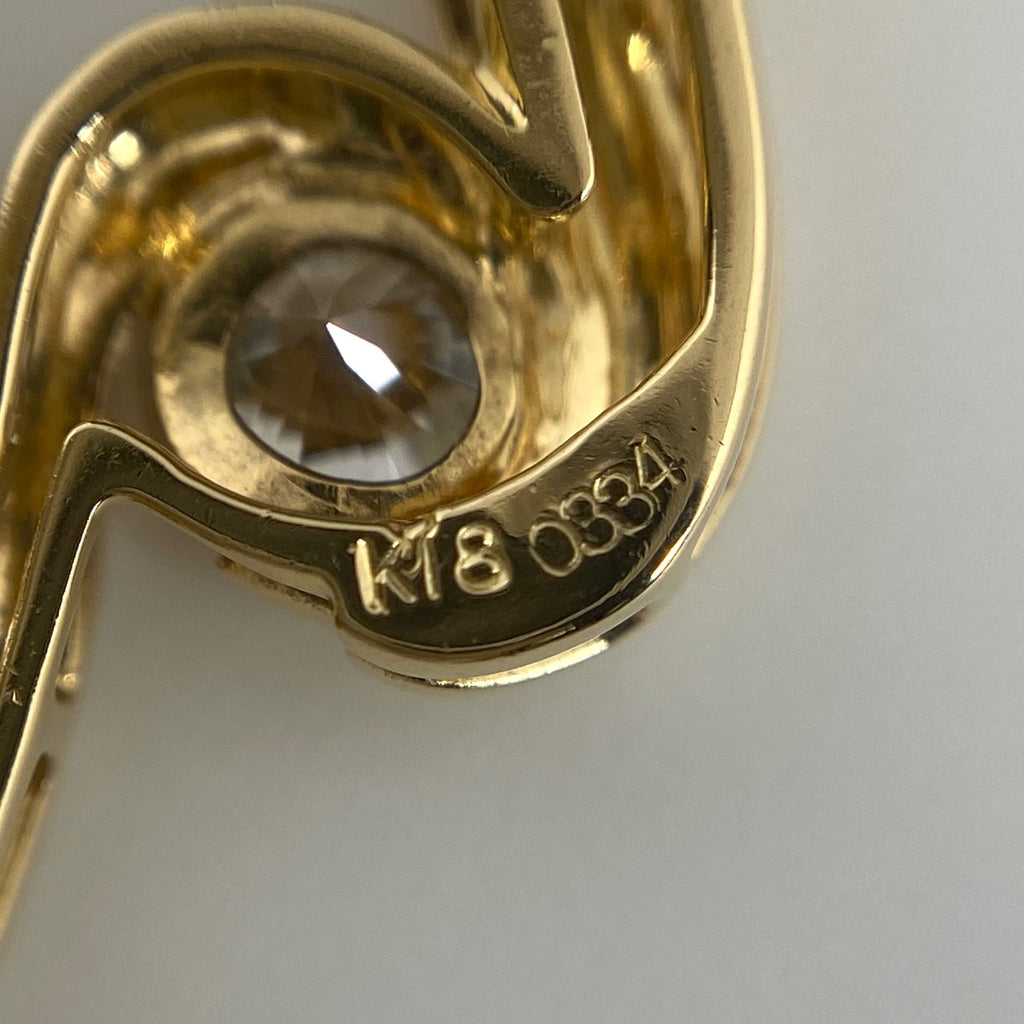 【在庫一掃】 ダイヤモンド ペンダントトップ YG イエローゴールド ペンダントトップ K18 ダイヤモンド レディース 【中古】nbjwl