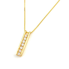 メレダイヤ デザインネックレス YG イエローゴールド ペンダント ネックレス K18 ダイヤモンド レディース 【中古】nbjwl