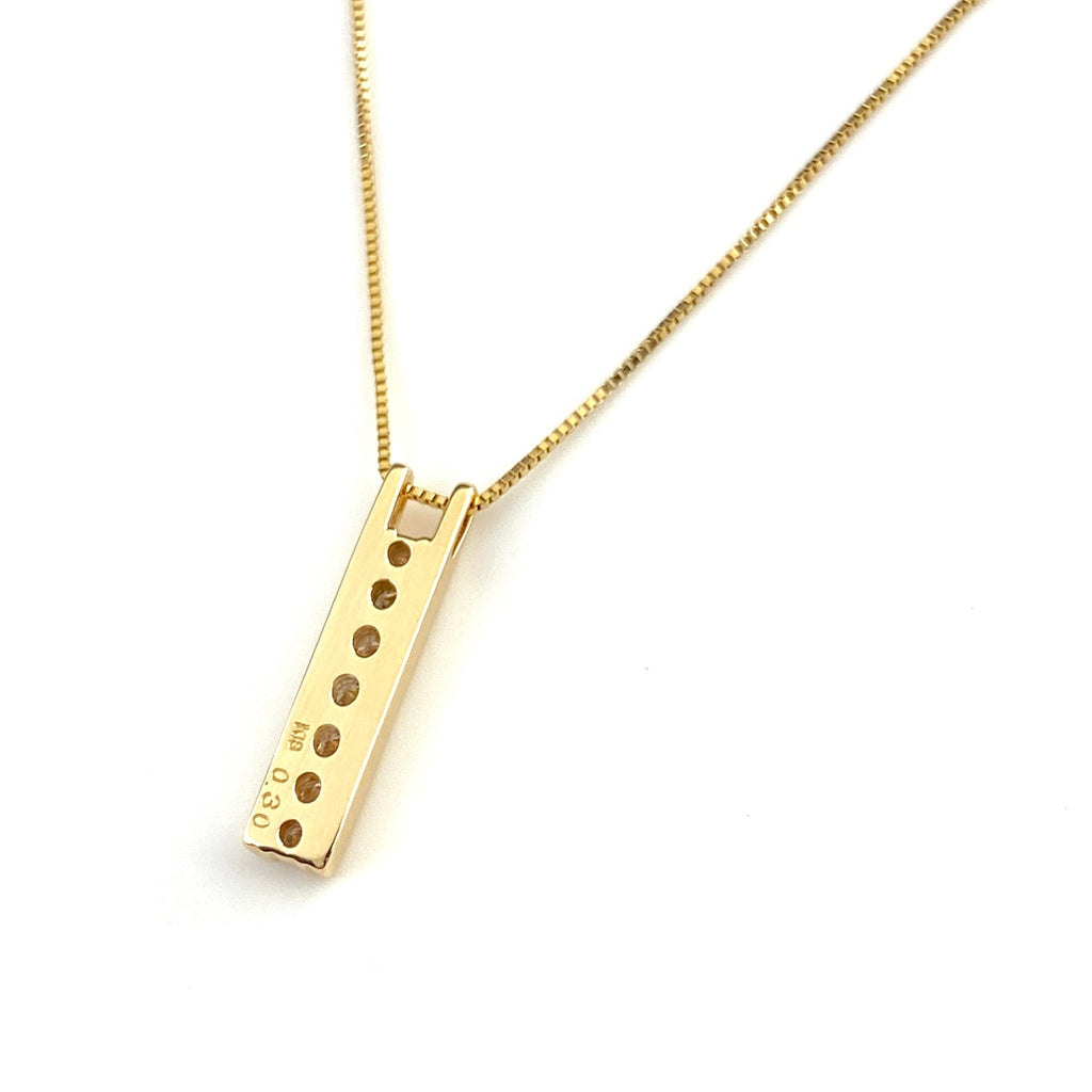 メレダイヤ デザインネックレス YG イエローゴールド ペンダント ネックレス K18 ダイヤモンド レディース 【中古】nbjwl
