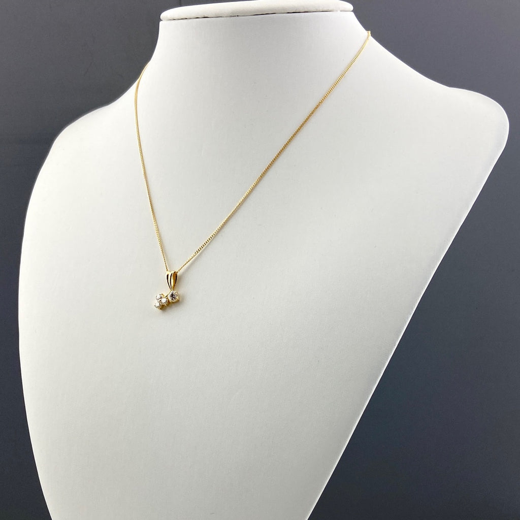 メレダイヤ デザインネックレス YG イエローゴールド ペンダント ネックレス K18 ダイヤモンド レディース 【中古】 nbjwl