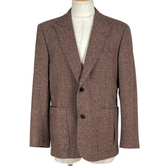 エルメス ロゴ テーラードジャケット カシミヤ アウター テーラードジャケット 毛 ポリウレタン ナイロン ボルドー メンズ 【中古】 brapp