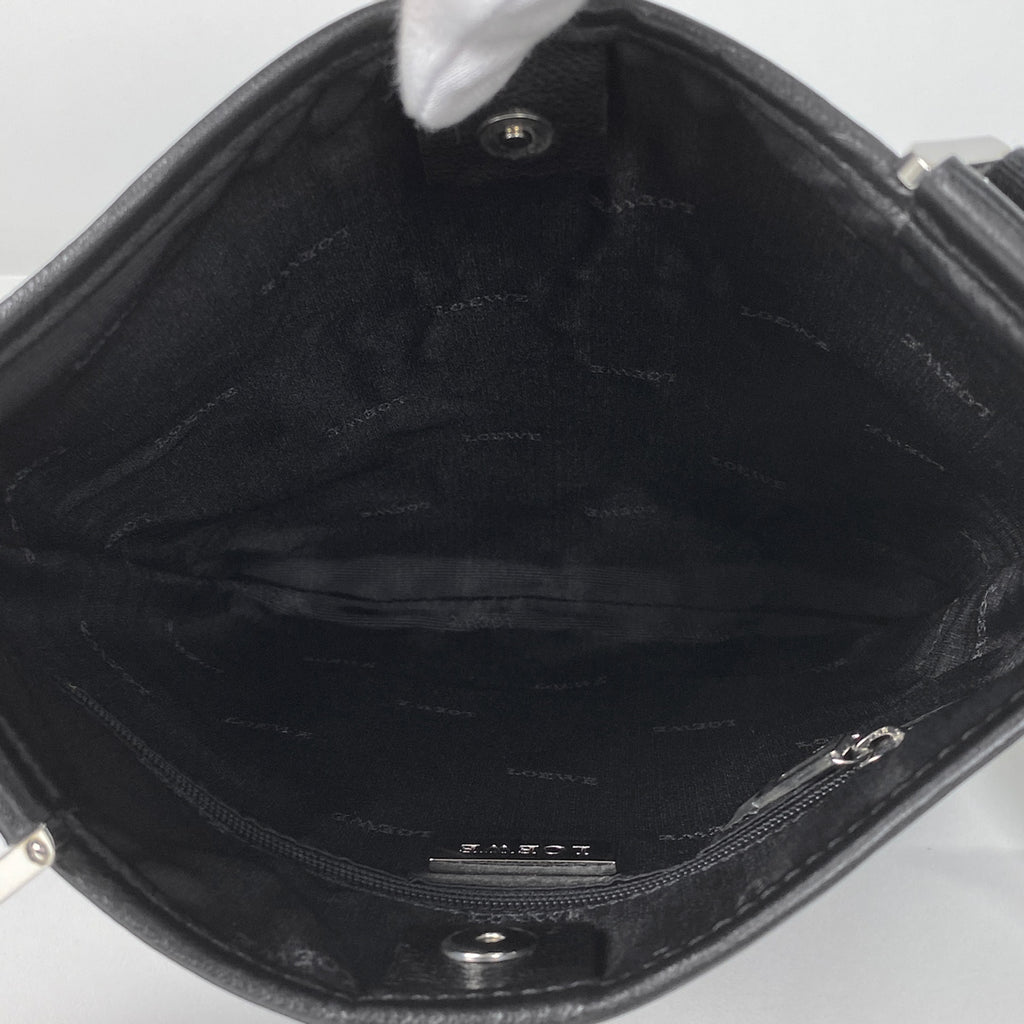 ロエベ アナグラム ショルダーバッグ 斜め掛け ショルダーバッグ レザー ブラック レディース 【中古】brbag