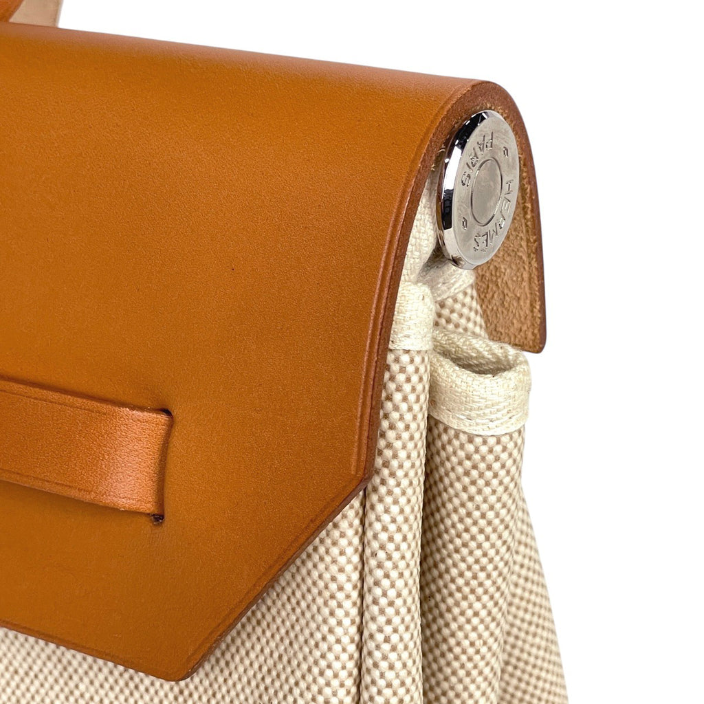 【最終値引き】 エルメス エールバッグ MM 2WAY ショルダーバッグ ハンドバッグ トワルアッシュ(コーティング) ナチュラル ブラウン □D レディース 【中古】brbag