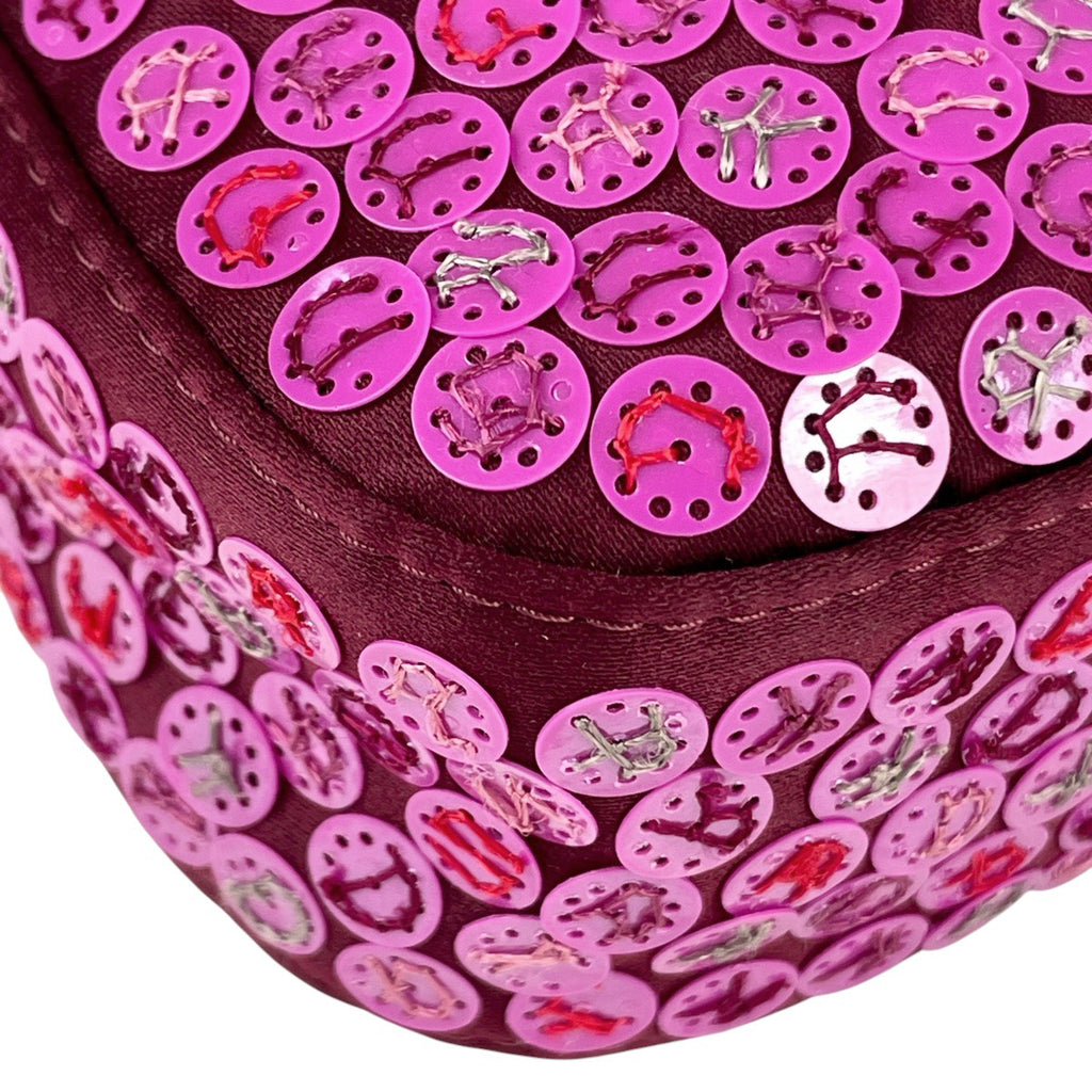 フェンディ ロゴ マンマバケット スパンコール ワンショルダー ショルダーバッグ サテン ピンク 8BR600 レディース 【中古】brbag