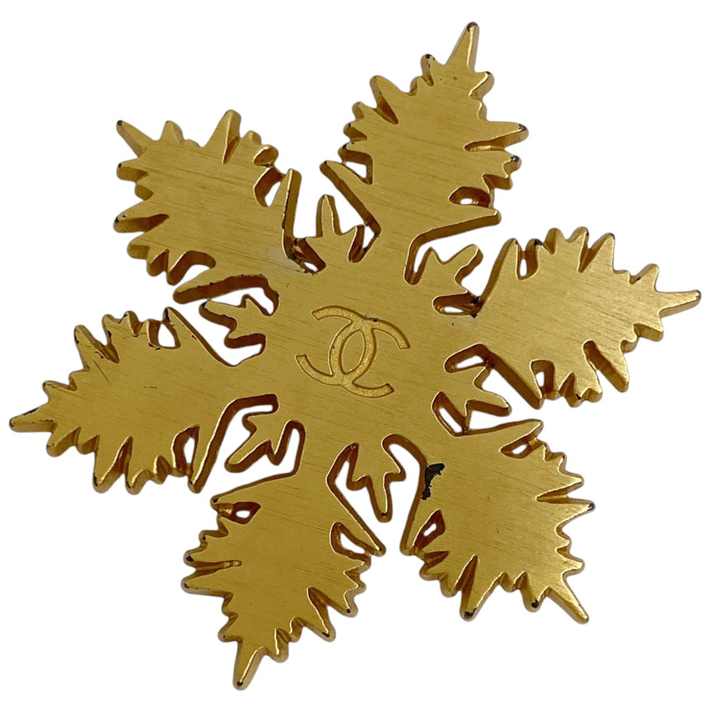 シャネル ココマーク ブローチ スノーフレーク ブローチ GP ゴールド レディース 【中古】bracc