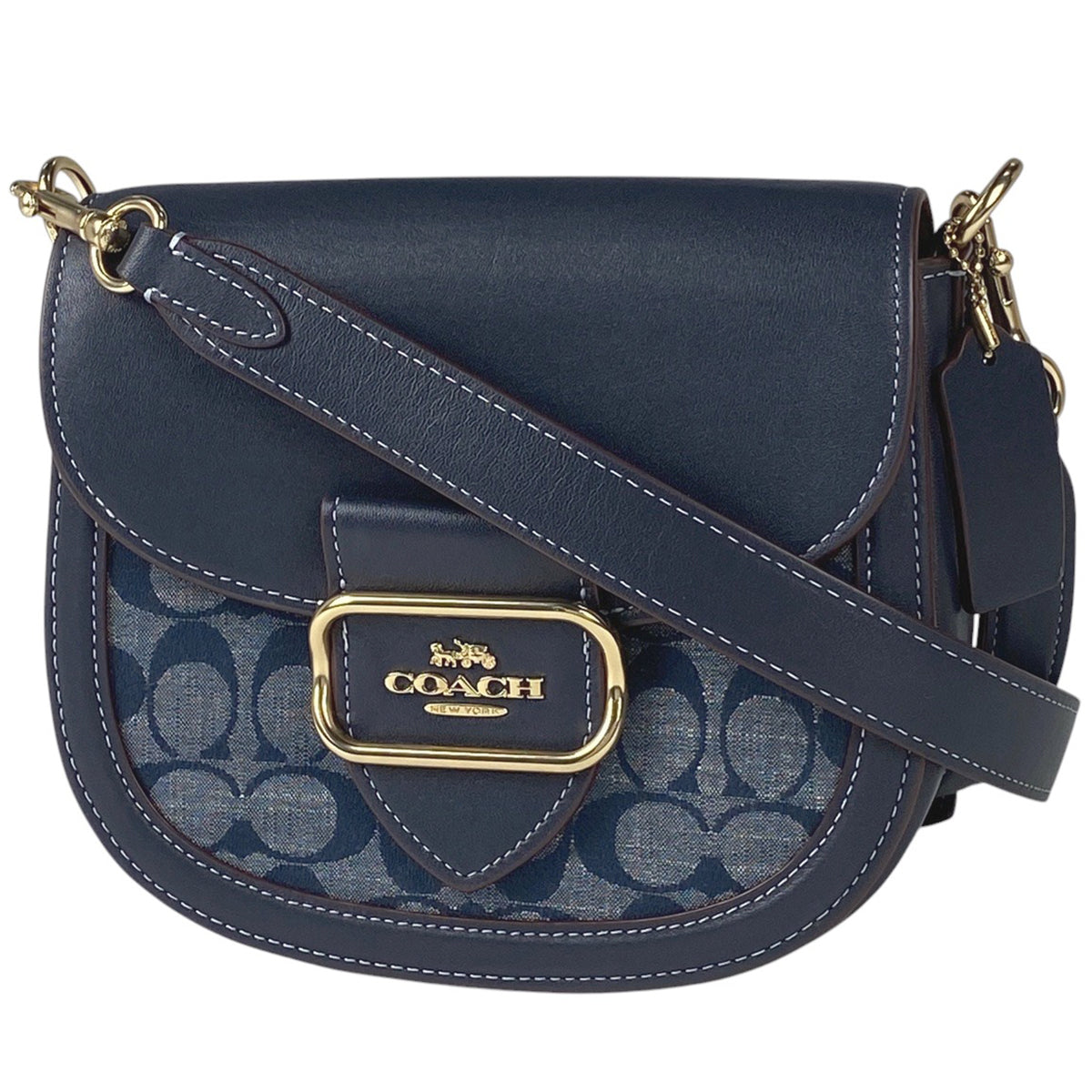 ❣️COACH シグネチャー キャンバスxレザー ハンドバッグ タッセル付 美品】コーチ ハンドバッグ シグネチャー キャンバス レザー