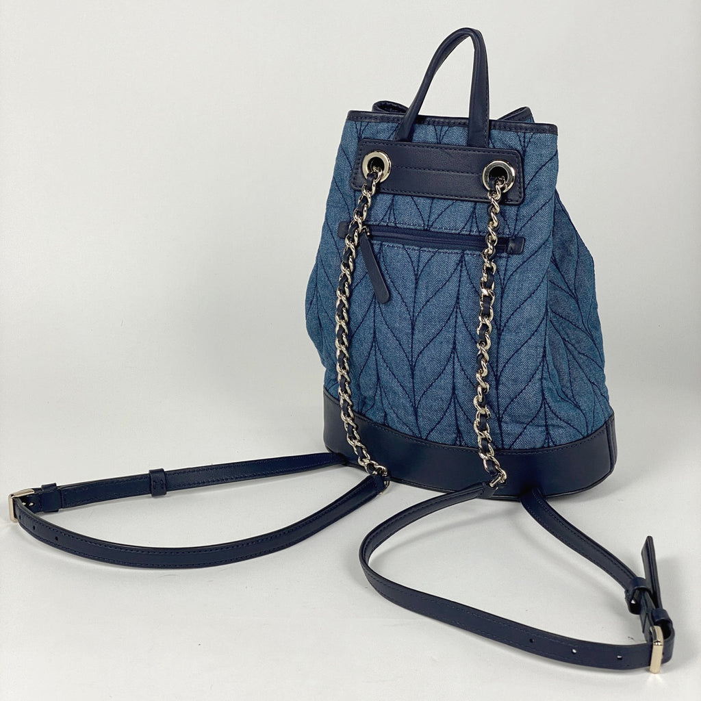 ケイトスペード ロゴ リュックサック バックパック デイパック リュック デニム ブルー WKRU5828 レディース 【中古】brbag
