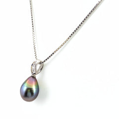 タサキ パール デザインネックレス プラチナ ペンダント メレダイヤ ダイヤモンド 真珠 ネックレス Pt900 Pt850 パール レディース 【中古】brjwl