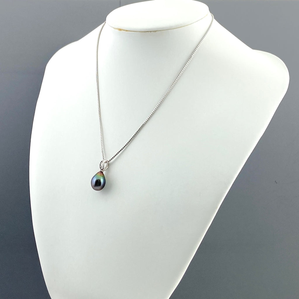 タサキ パール デザインネックレス プラチナ ペンダント メレダイヤ ダイヤモンド 真珠 ネックレス Pt900 Pt850 パール レディース 【中古】brjwl