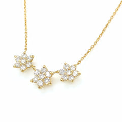 メレダイヤ デザインネックレス YG イエローゴールド ペンダント ネックレス K18 ダイヤモンド レディース 【中古】nbjwl